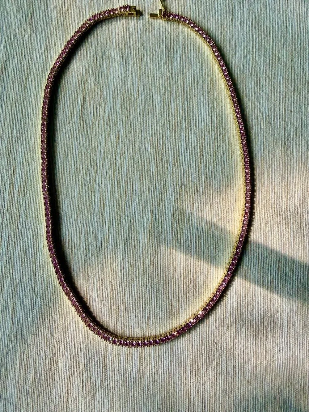 OBJKTS cubic zirconia PINK necklace WORN ONCE 40cm length